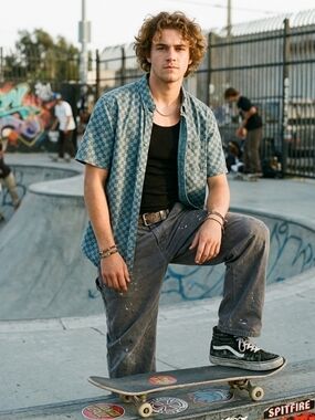 Vans Men’s XXL Blue Checkerboard Short Sleeve Button Down Shirt Skater Boho